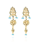 Sabiha Kundan Necklace Set - Blue - The Pashm